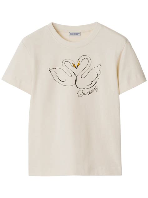 burberry swan t shirt|Boxy Swan Cotton T.